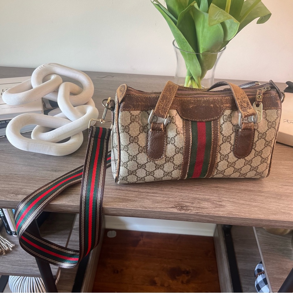 Authentic Gucci Boston Speedy Ophidia Satchel Vintage Bag Crossbody